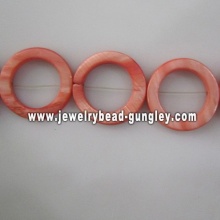 dark orange donut shape fresh water shell beads