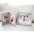 Cadre photo double en bois avec verre