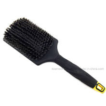 Square Boar Bristles Nylon Plastic Hair Brush for Thick Hair