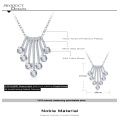 CZ Crystal Tassel Necklace Fashion Jewelry Wholesale (CNL0227-B)