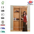 Unfinished Red Oak 6-Shelf Bookcase Bi-fold Door