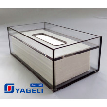 Boîte de distributeur de tissu acrylique transparente personnalisée pour salle de bain