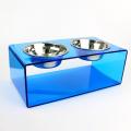Crystal Two Bowls Dog Feeder For Pet Bowl