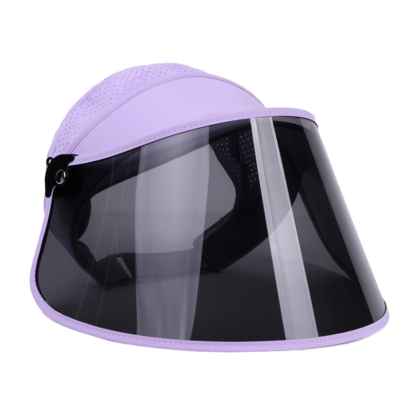 Large Brim Face Shield Fashion Sun Visor Cap Factory Wholesale Plastic Sun Visor Hat For Women Men Supplier Protective Hat Face Mask