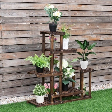 Holz Multi -Tier -Regale Blumenregal Pflanzenständer