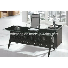 Modern Office Furniture Glass Steel Executive Desk (FOH-YTJ-8021)