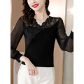 V-neck bottoming shirt women's autumn new style