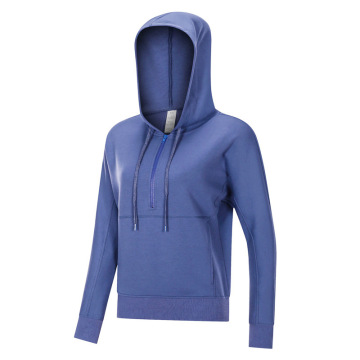 Blue Casual Long Sleeve Sport Hoodies Frauen