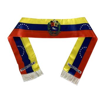 Custom printed satin material Colombia flag design scarf