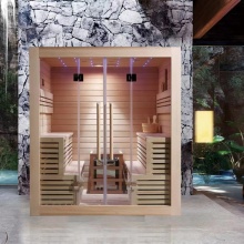 Traditional indoor sauna room