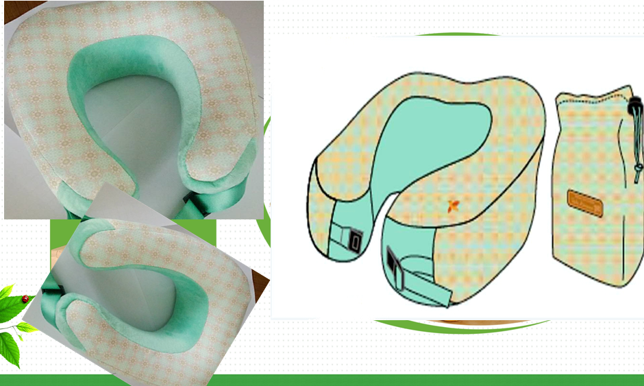 Printed U-shaped travel pillow