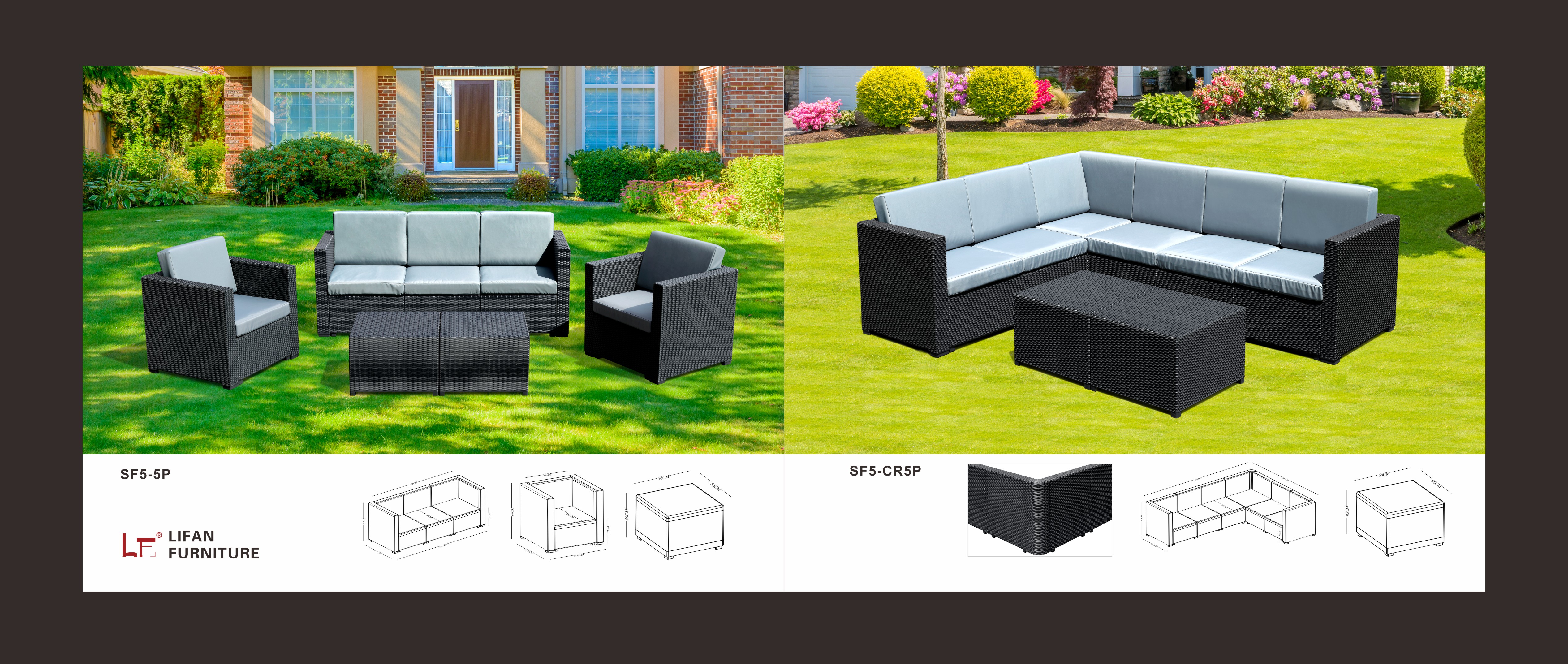 Waterproof Furniture Patio Plastic Sofa