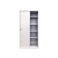 Белый высокий металлический картотечный шкаф с раздвижной дверью