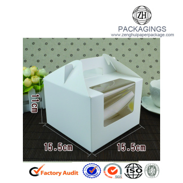 Square clear window paper cake packaging box