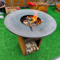 Bois de bois et de charbon de bois Corten Steel BBQ Grill