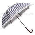 Navy Stripe Women's Straight Dome Umbrella With Lace