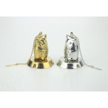 Copper Stainless Steel Owl Shaped Tea Strainer