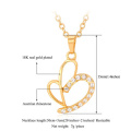 Valentines Gift 2015 Unique Heart Platinum/18K Gold Plated Rhinestone Fashion Jewelry Wholesale Pendant Necklaces For Women