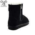 Womens Genuine Leather Sheepskin Lined Ankle Flat Boots