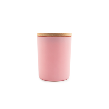 200ml Pink Frosted Glass Candle Jar