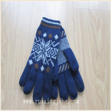 guantes acrílico invierno tejida del telar jacquar de los hombres