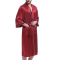 Mens Kimono Cetin Robe de seda com tubulação