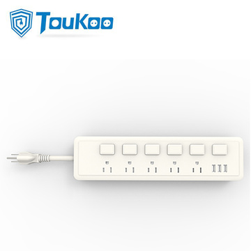 Extension Socket with Individual Switches 5 Outlet