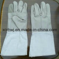 Leather Welding Gloves with Canvas Cuff, TIG/MIG Welding Gloves, Cow Grain Leather Welding Protective Glove Manufacturer