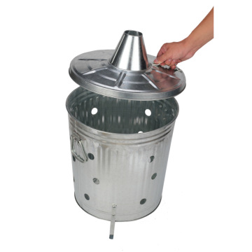 Pre-Galvanized Trash Can With Lid Round75L