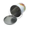 Atacado Round Shape Handle Tin Box Popcon Box Handly