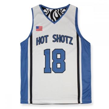 Hitze-Transfer-blaue Mesh-Gewebe sublimiert Basketballtrikot