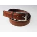 Elegant polish brown stitching leather belt golf belt