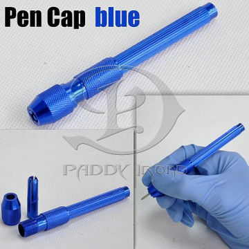 Capuchon de stylo de tatouage en acier inoxydable bleu