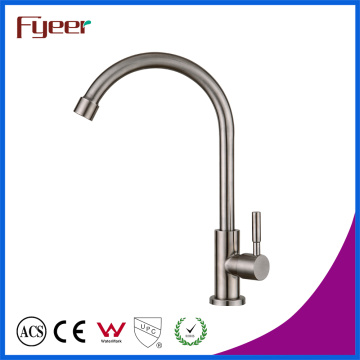 Fyeer Goose Neck Cold Type Robinet d&#39;évier de cuisine en acier inoxydable