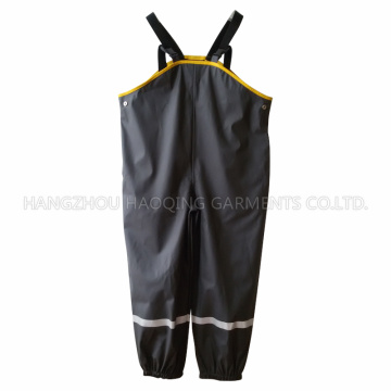 Pantalon de pluie suspendu en PU solide noir