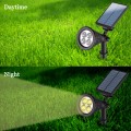 Solar Power Spotlight al aire libre Spike Garden Lawn Light 4 LED impermeable Seguridad Luz del paisaje de la lámpara