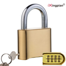 50mm 4 Digital Brass Combination Code Resettable Padlock