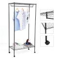 DIY 3 Tier Black Closet Garment Rack with Wheels