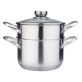 2-layer steamer casserole with 5 step induction bottom