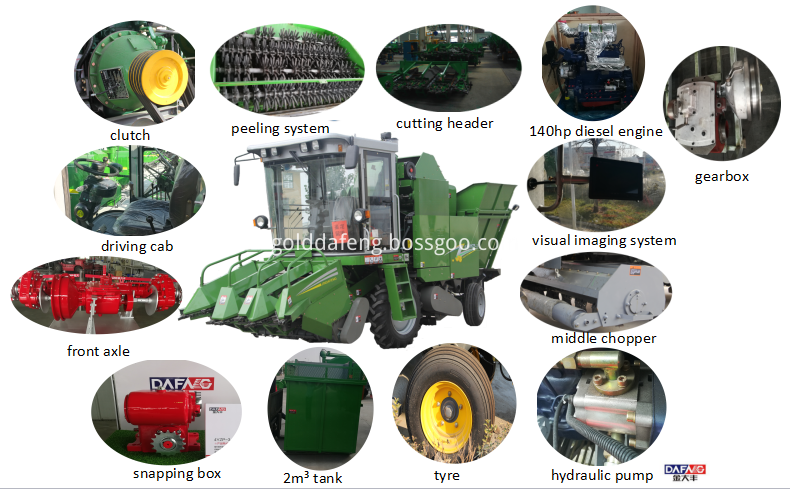 3 rows corn harvester details