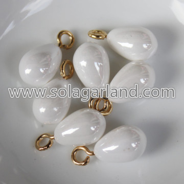 10 * 14 MM Faux Pearl White Teardrop Charms Pendants Drops