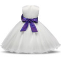 Flower Girl Dresses pour Wedding Pageant White Première robe de dentelle de dentelle pour les filles Robe Enfant Junior Enfant