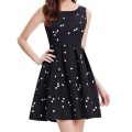 White Polka Dots Black Sexy Fashion Summer Women Lady Dress