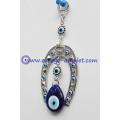 Blue Evil Eyes on Horse Shoe Wall Hanging Amulet Charm