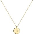 Gold Initial Pendant Necklace Double Side Engraved