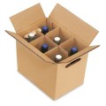Cardboard 6 bottles wine boxes with separating grid