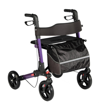 Bi-folding Adjustable Rollator With Removable Shopping Bag