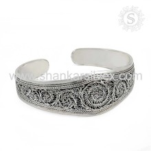Beautiful Engrave Fashion Silver Jewelry Bangle Wholesaler Silver Jewelry India