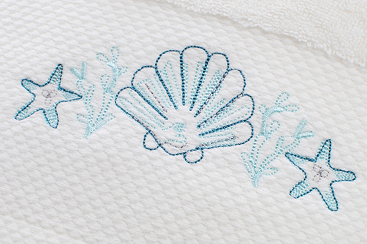 Towels with Sea Star Embroidery