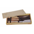 Set of 3 BBQ Tools with wooden box